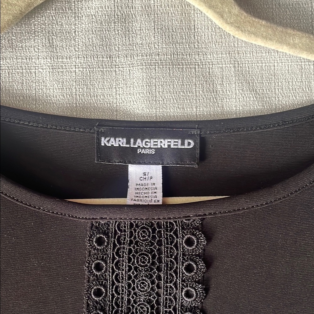 Karl Lagerfeld Gray Embellished Blouse